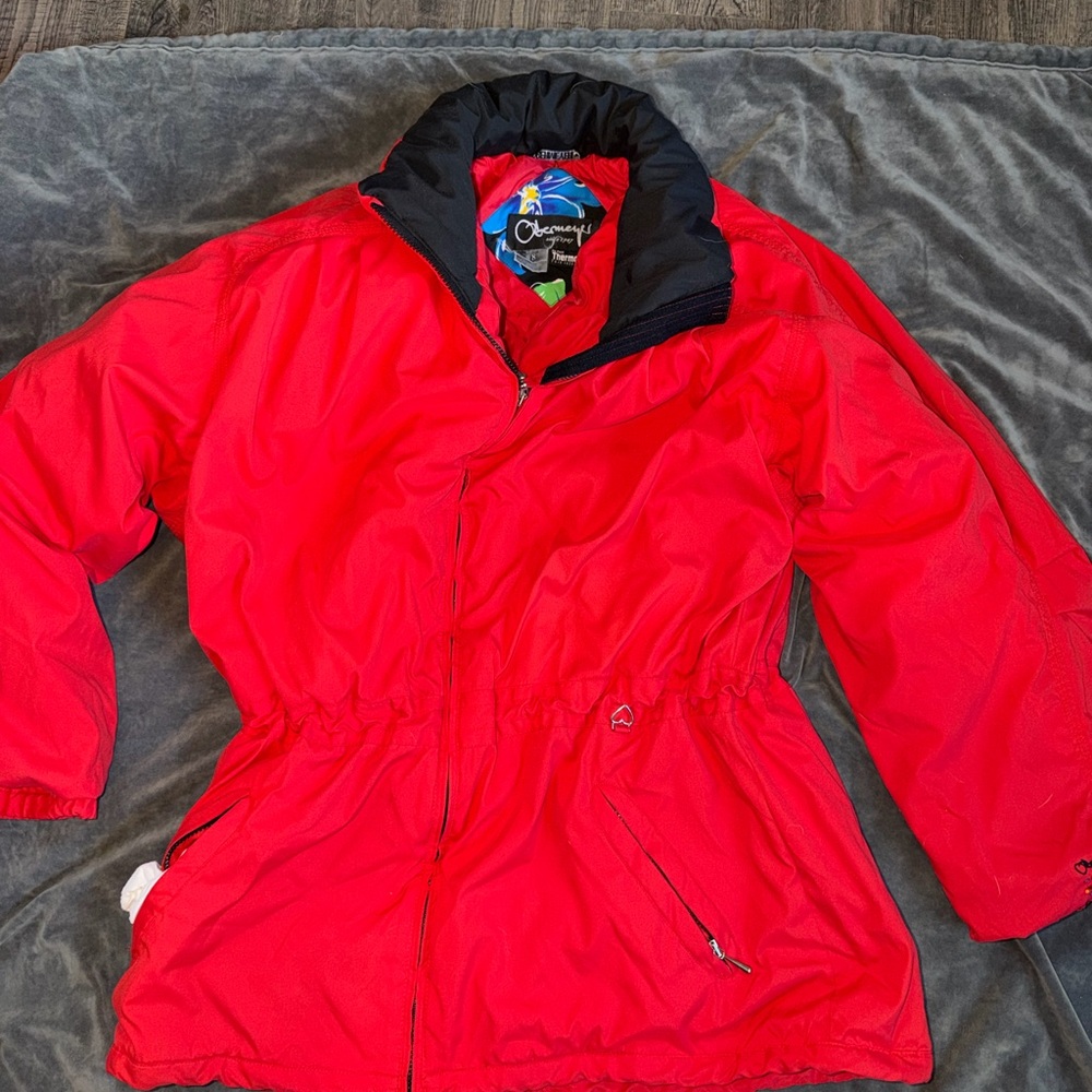 Women's Red Obermeyer Ski Jacket - vintage, Y2K style